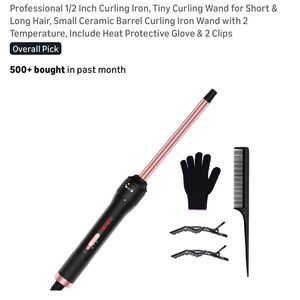 Black and Pink Curling Iron Set